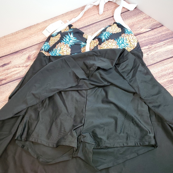 D- Women's Pineapple Bathing Suit Dress (NWT) Size - Picture 2 of 6